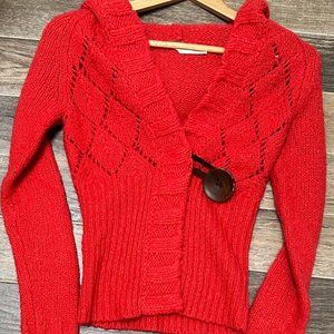 Free People Cardigan with Large Button Detailing and Hood